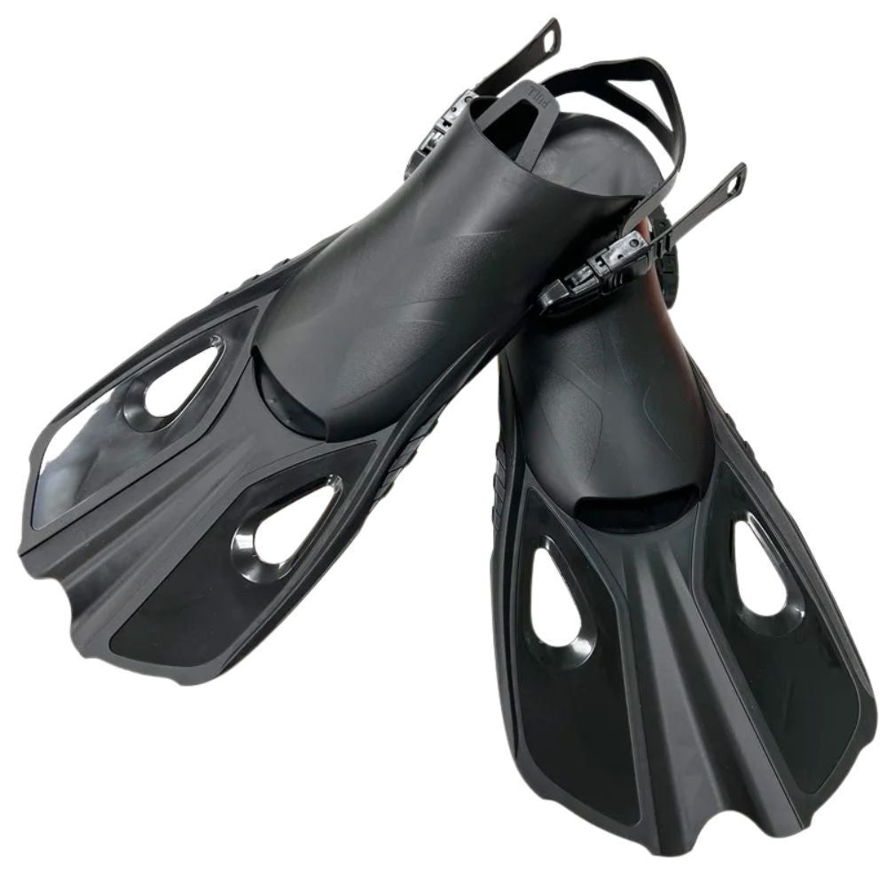 Adjustable Snorkel Fins - Southern Dolphin L XL Adult Black