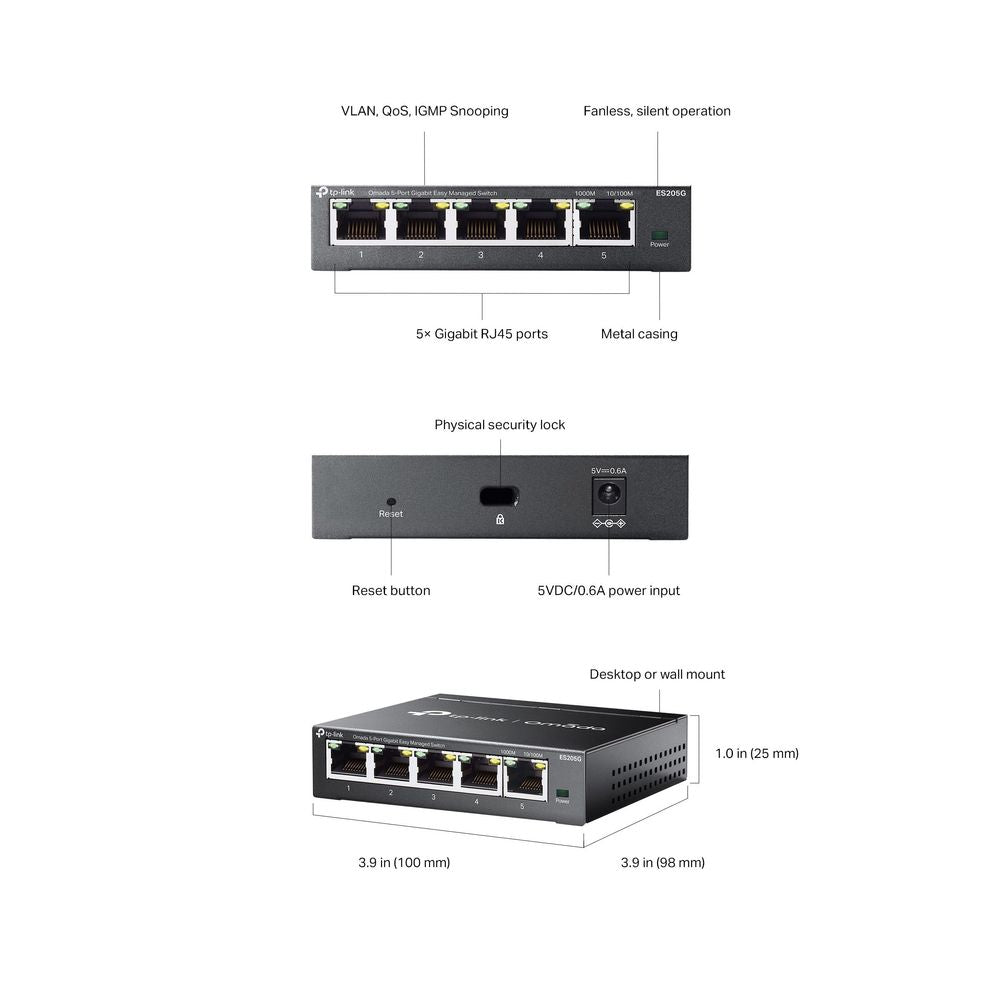 TP Link ES205G Omada 5-Port Gigabit Easy Managed Switch