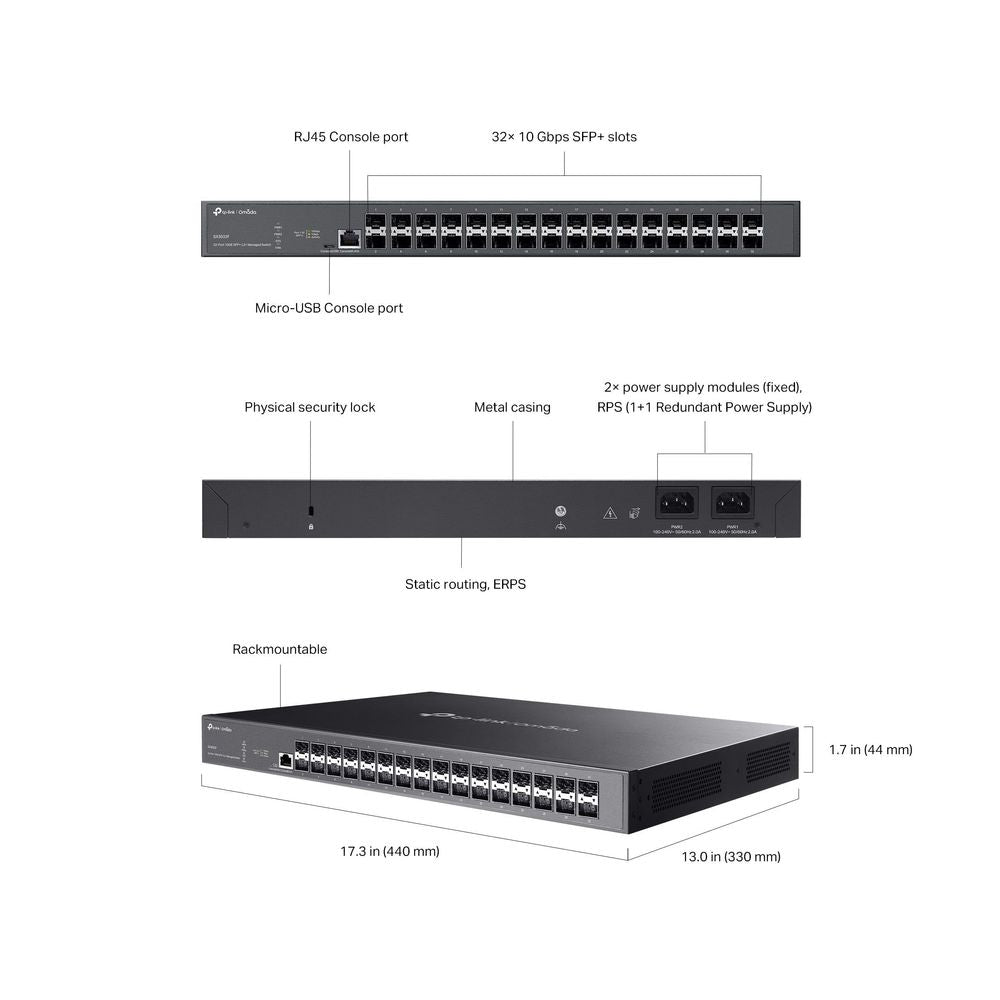 TP-Link SX3032F, Omada 32-Port 10GE SFP+ L2+ Managed Switch