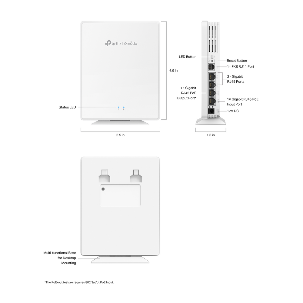 TP LINK EAP650-Desktop Omada AX3000 Desktop Wi-Fi 6 Access Point