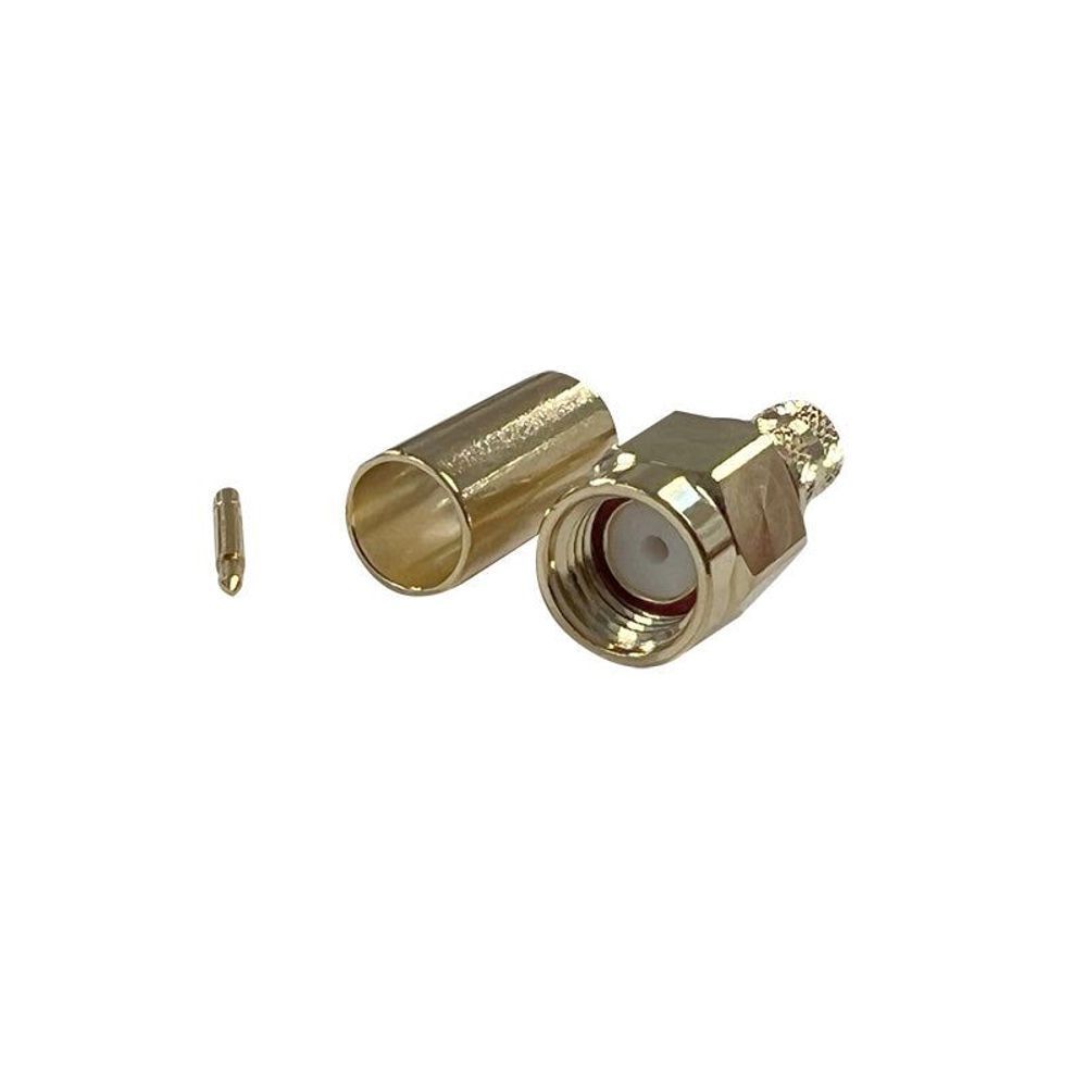 C-SMA1C-195 - SMA Male Crimp Connector and Pin for LMR195/RG58, Crimped Centre Pin