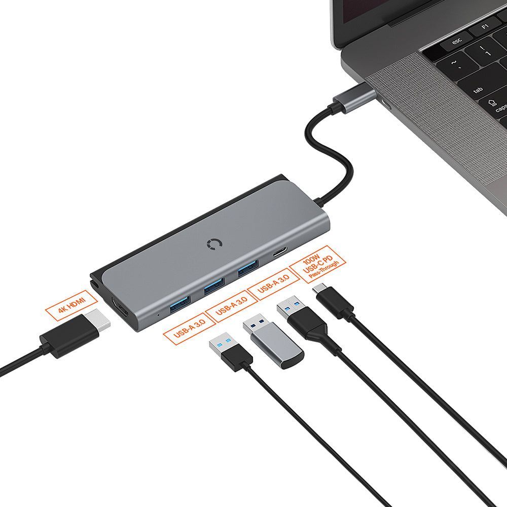 CY3318HUBC3 - Cygnett TravelMate USB-C Hub 1xHDMI 3xUSB-A | Tech Supply Shed