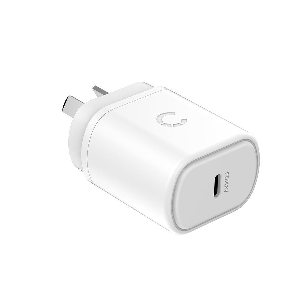 CY3612PDWCH - Cygnett 20W USB-C PD Wall Charger AU - White | Tech Supply Shed