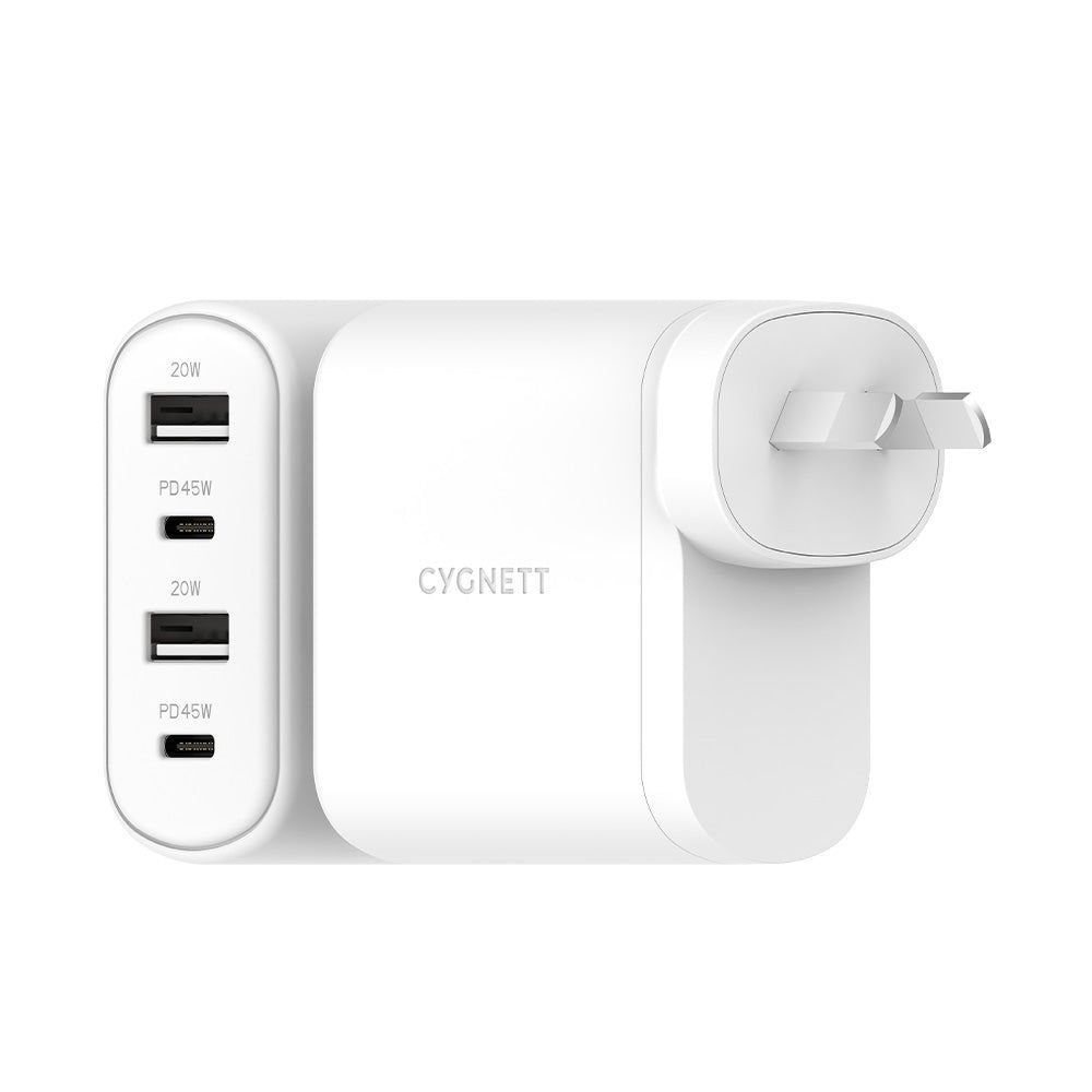 CY3675PDWLCH - Cygnett 45W Multiport Wall Charger AU - White | Tech Supply Shed
