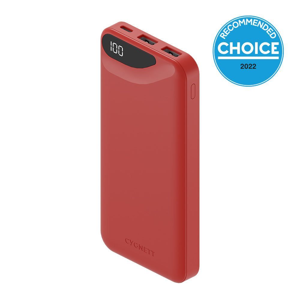 CY4343PBCHE - Cygnett ChargeUp Boost Gen3 10K Power Bank - Red | Tech Supply Shed