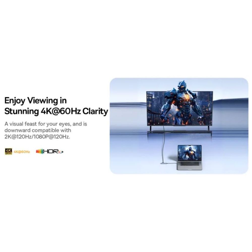 Baseus UltraJoy Series 5-Port HUB AIR Space Grey (Type-C to HDMI4K@60Hz*1 USB3.0*2 PD*1 RJ45*1)