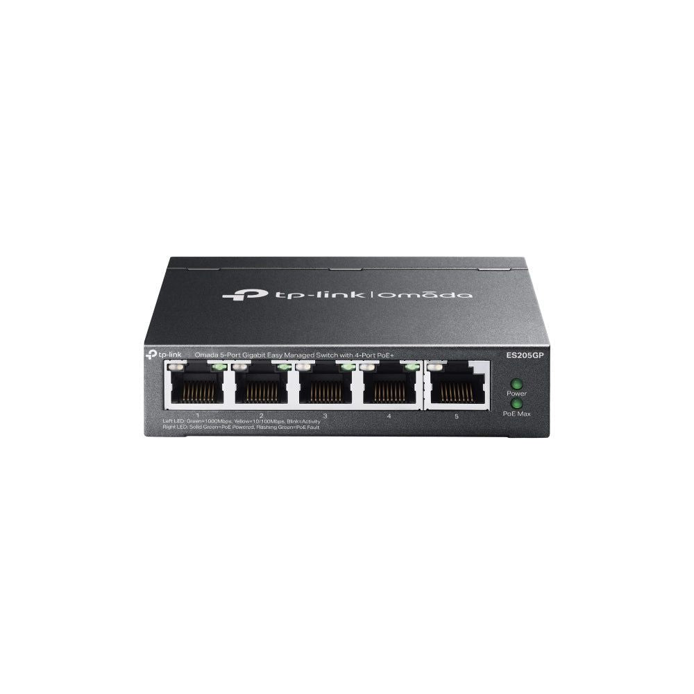 TP Link ES205GP Omada 5-Port Gigabit Easy Managed Switch with 4-Port PoE+ Default Title