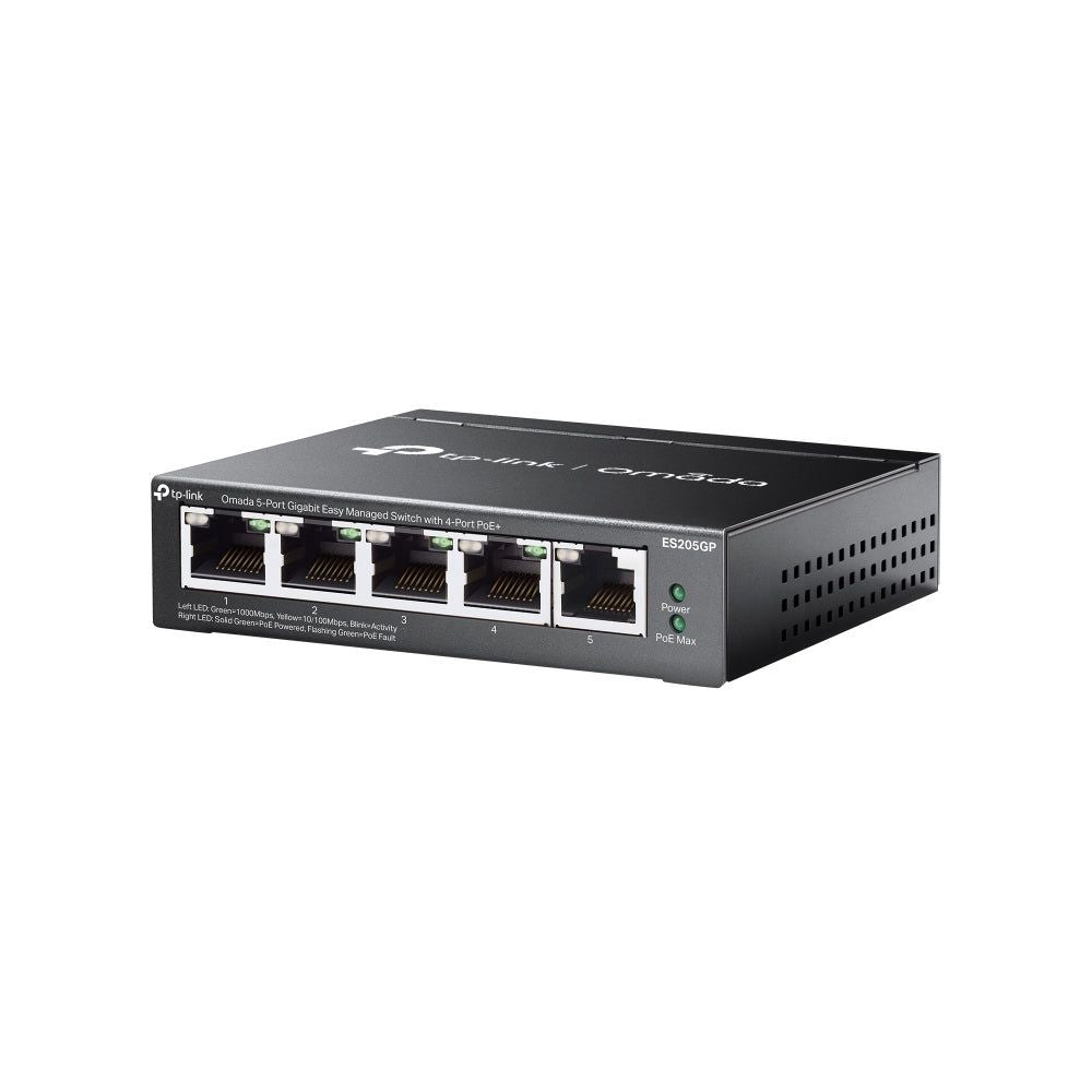 TP Link ES205GP Omada 5-Port Gigabit Easy Managed Switch with 4-Port PoE+