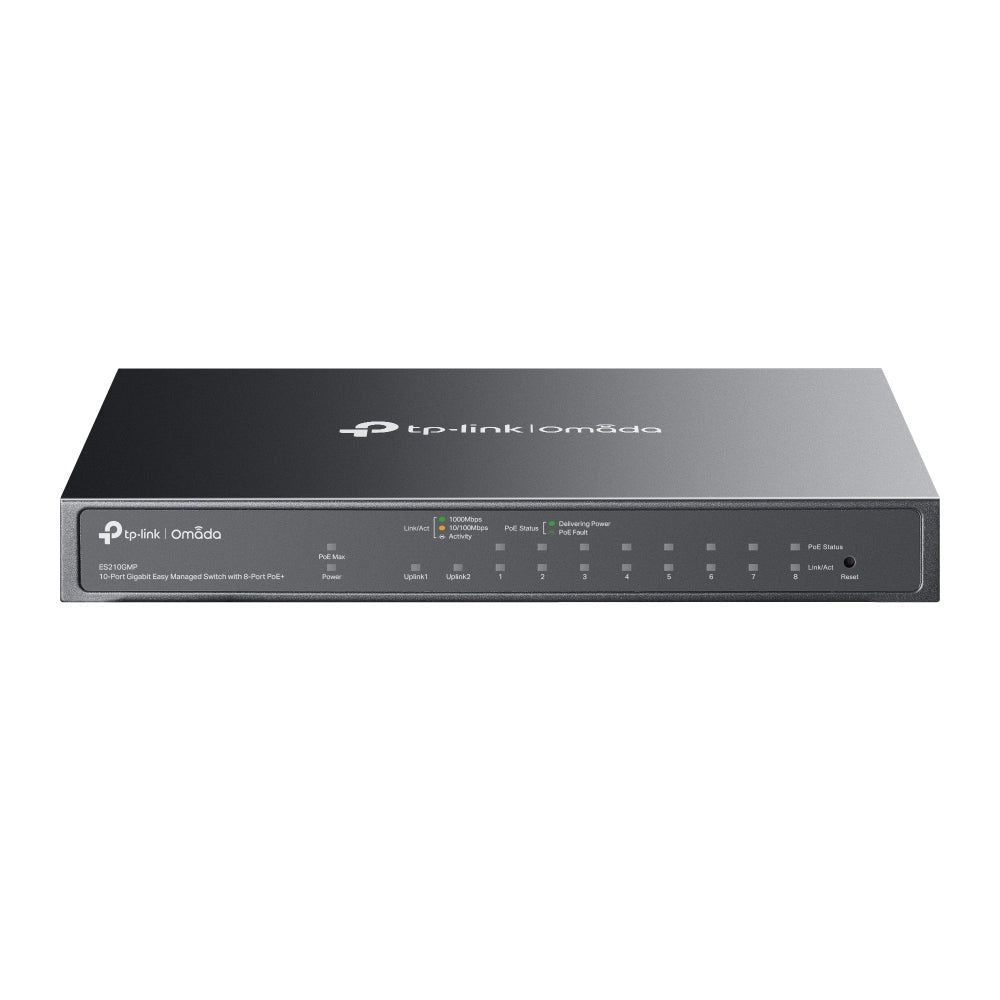 TP-Link ES210GMP, Omada 10-Port Gigabit Easy Managed Switch with 8-Port PoE+ Default Title