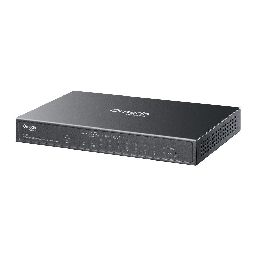 TP-Link ES210GP Omada 10-Port Gigabit Easy Managed Switch with 8-Port PoE+ Default Title