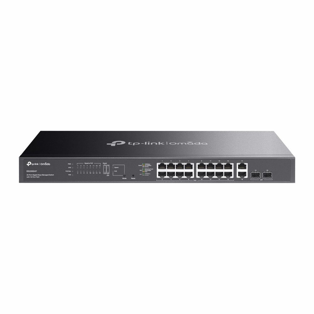 TP LINK ES220GMP Omada 20-Port Gigabit Easy Managed Switch with 16-Port PoE+ Default Title