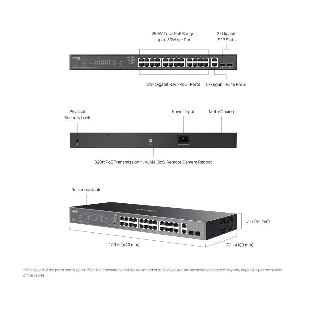 TP-Link ES228GP Omada 28-Port Gigabit Easy Managed Switch with 24-Port PoE+