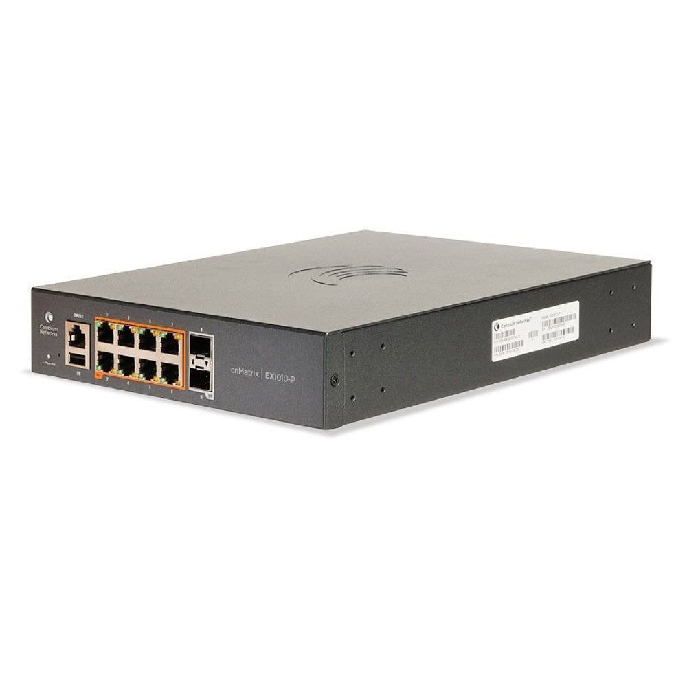 EX1010-P - Cambium cnMatrix EX1010-P Intelligent PoE+ Ethernet Switch with 8x 1GE & 2x SFP ports