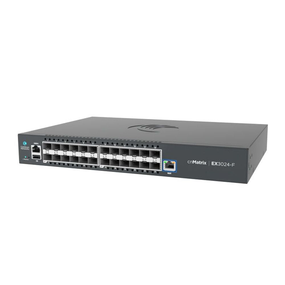 EX3024F - Cambium cnMatrix EX3024F 24-Port SFP+ Intelligent Ethernet Fiber Aggregation Switch with dual internal AC power supplies