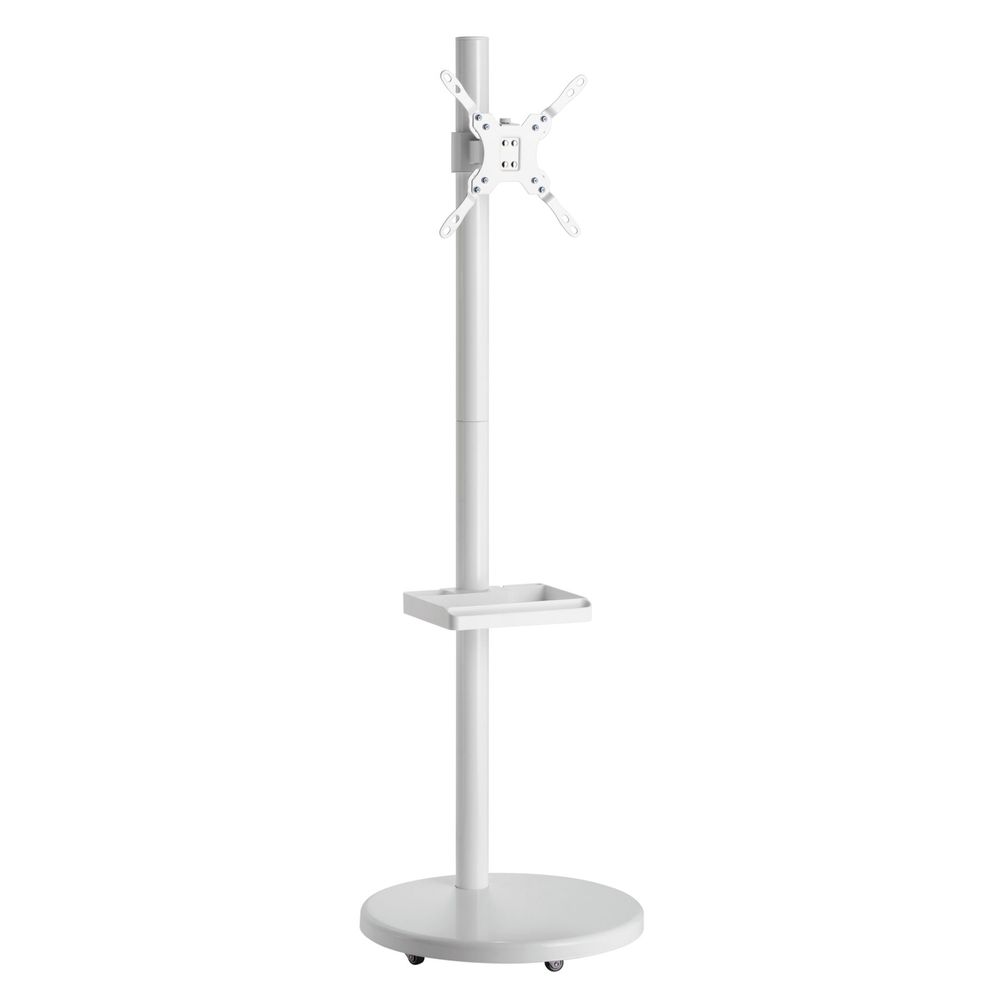 Mobile TV Stand. Spring assisted TV Floor Stand White Fit Most 17"-43"