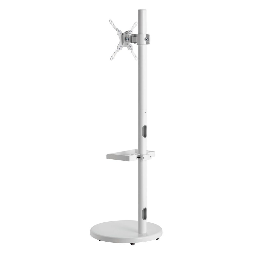 Mobile TV Stand. Spring assisted TV Floor Stand White Fit Most 17"-43"