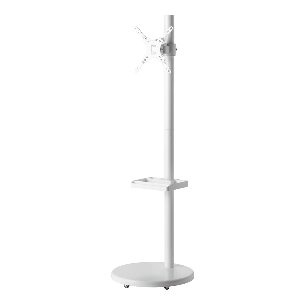 Mobile TV Stand. Spring assisted TV Floor Stand White Fit Most 17"-43"
