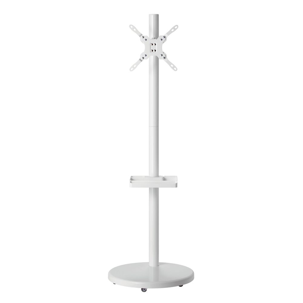 Mobile TV Stand. Spring assisted TV Floor Stand White Fit Most 17"-43"
