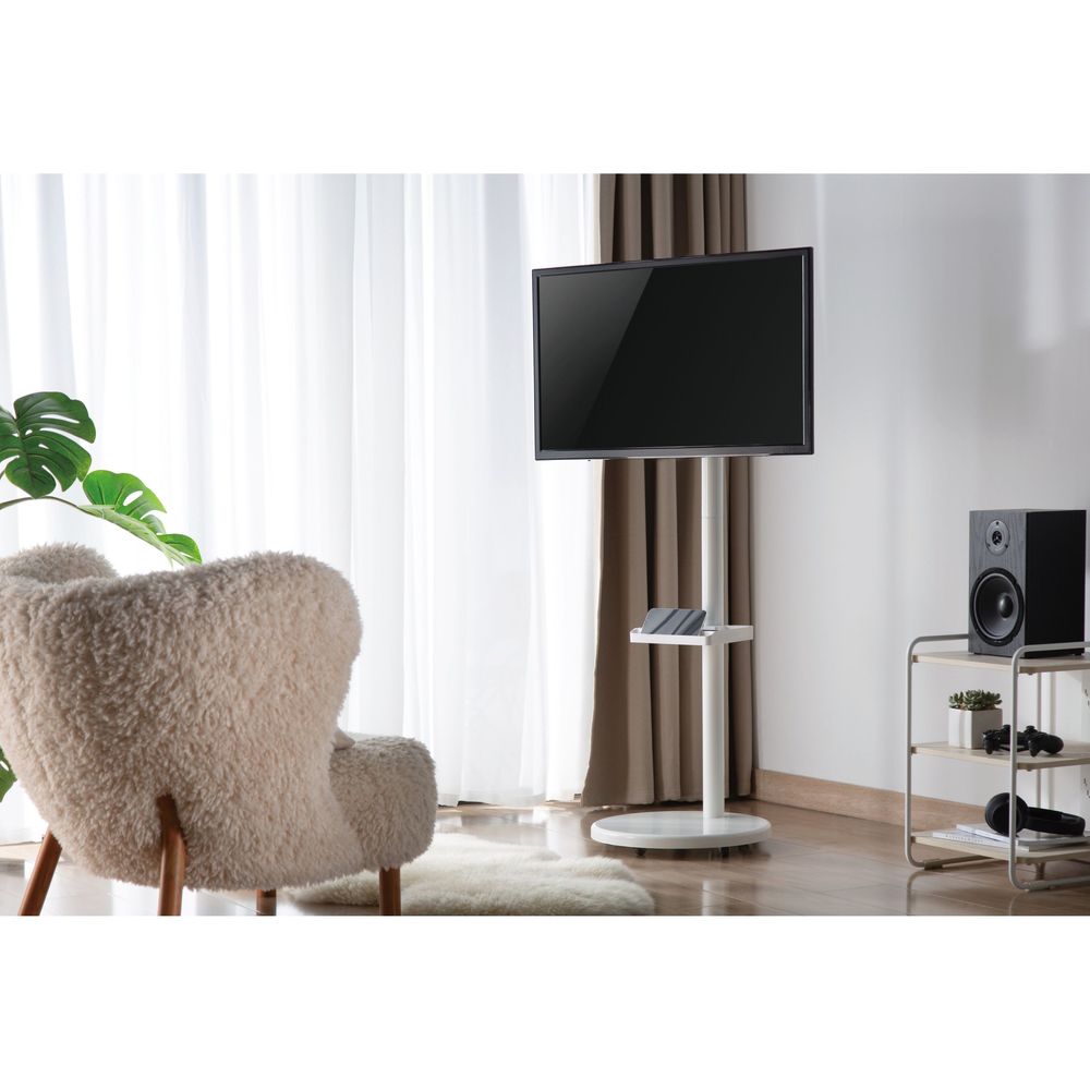 Mobile TV Stand. Spring assisted TV Floor Stand White Fit Most 17"-43" Default Title