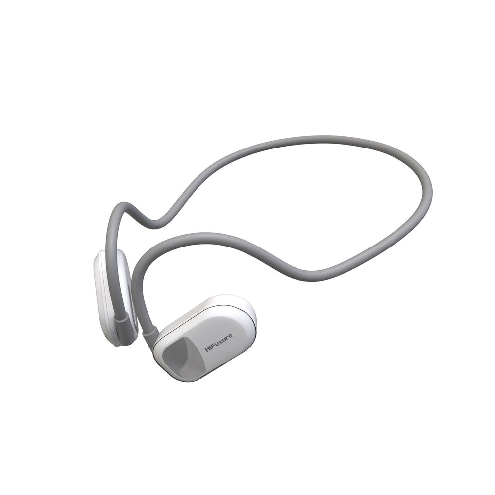 HiFuture FutureMate sport earphones with grey neckband and white earbuds