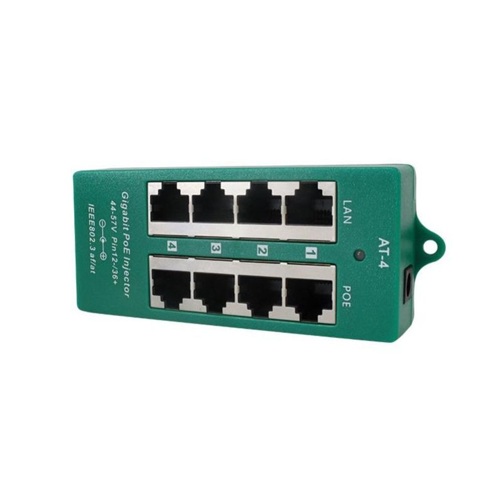 GAT-4 - PoE World 4 Port Gigabit Shielded 802.3af/at Midspan PoE Injector