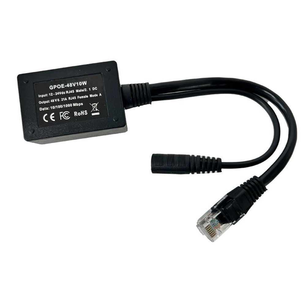 GPOE-48V10W - PoE World GPOE-48v10w PoE Inline Converter for 12 - 30V Solar in to 802.3af 48V PoE Out