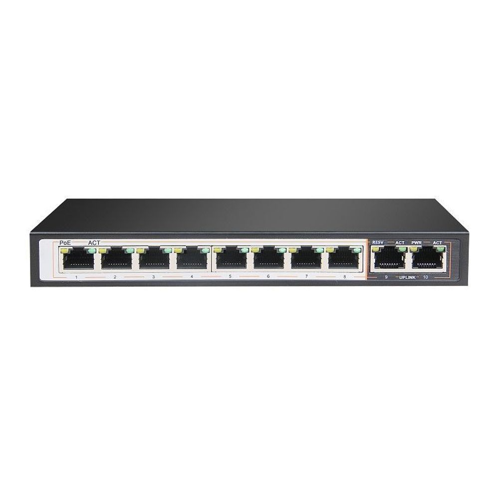 GW-SW-10G-POE - 10 Port Gigabit Ethernet Switch with 8 ports 802.3af/at PoE