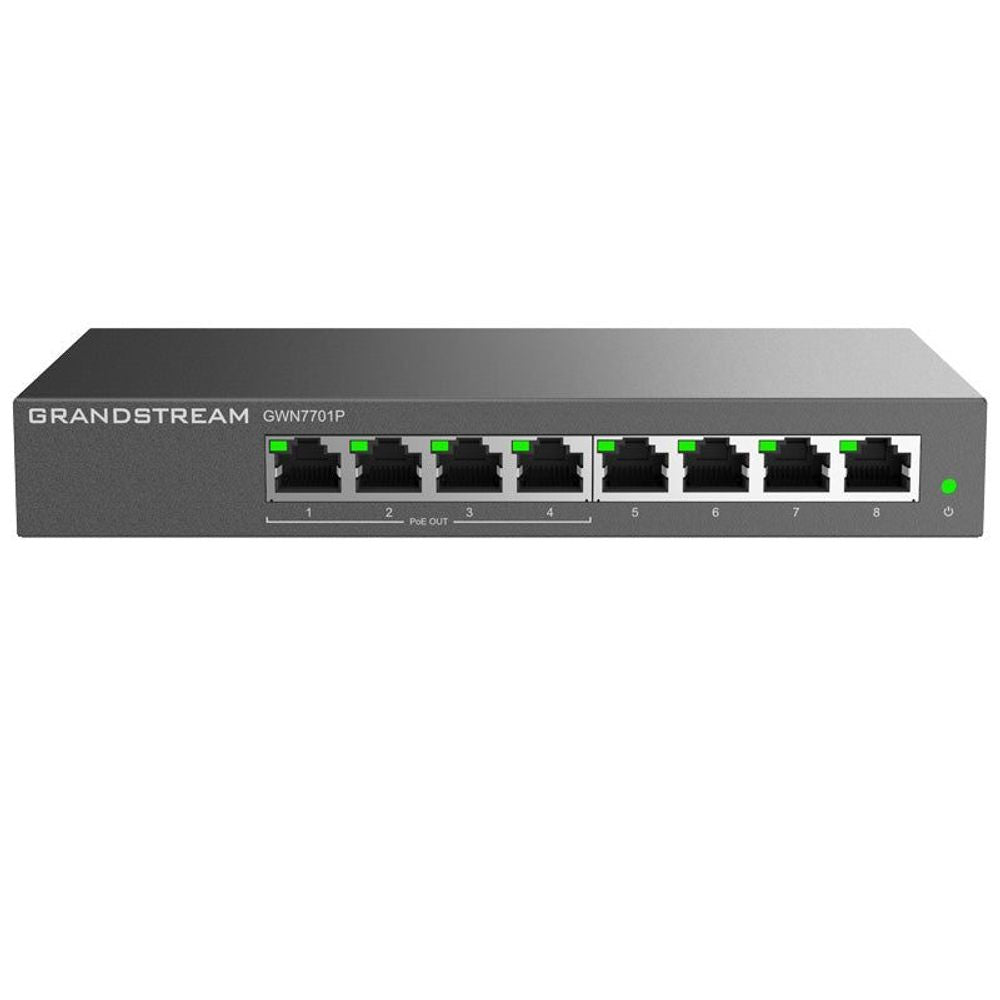 GWN7701P - Grandstream GWN7701P 8 Port Gigabit Unmanaged Ethernet Switch with 4 Ports PoE