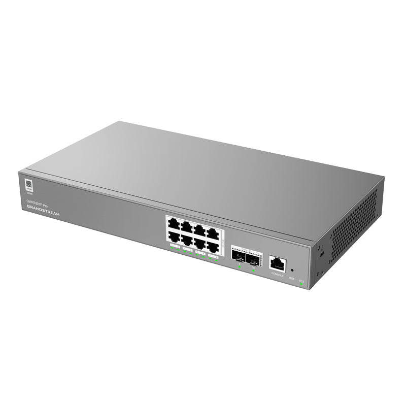 Grandstream GWN7801P Pro Enterprise Layer 2+ Managed 8 Port 120 Watt PoE+ Switch with 2 x SFP