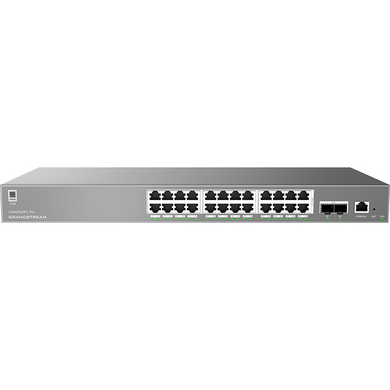 Grandstream GWN7803PL Enterprise Layer 2+ Managed 24 Port 250 Watt PoE+ Switch with 2 x SFP+