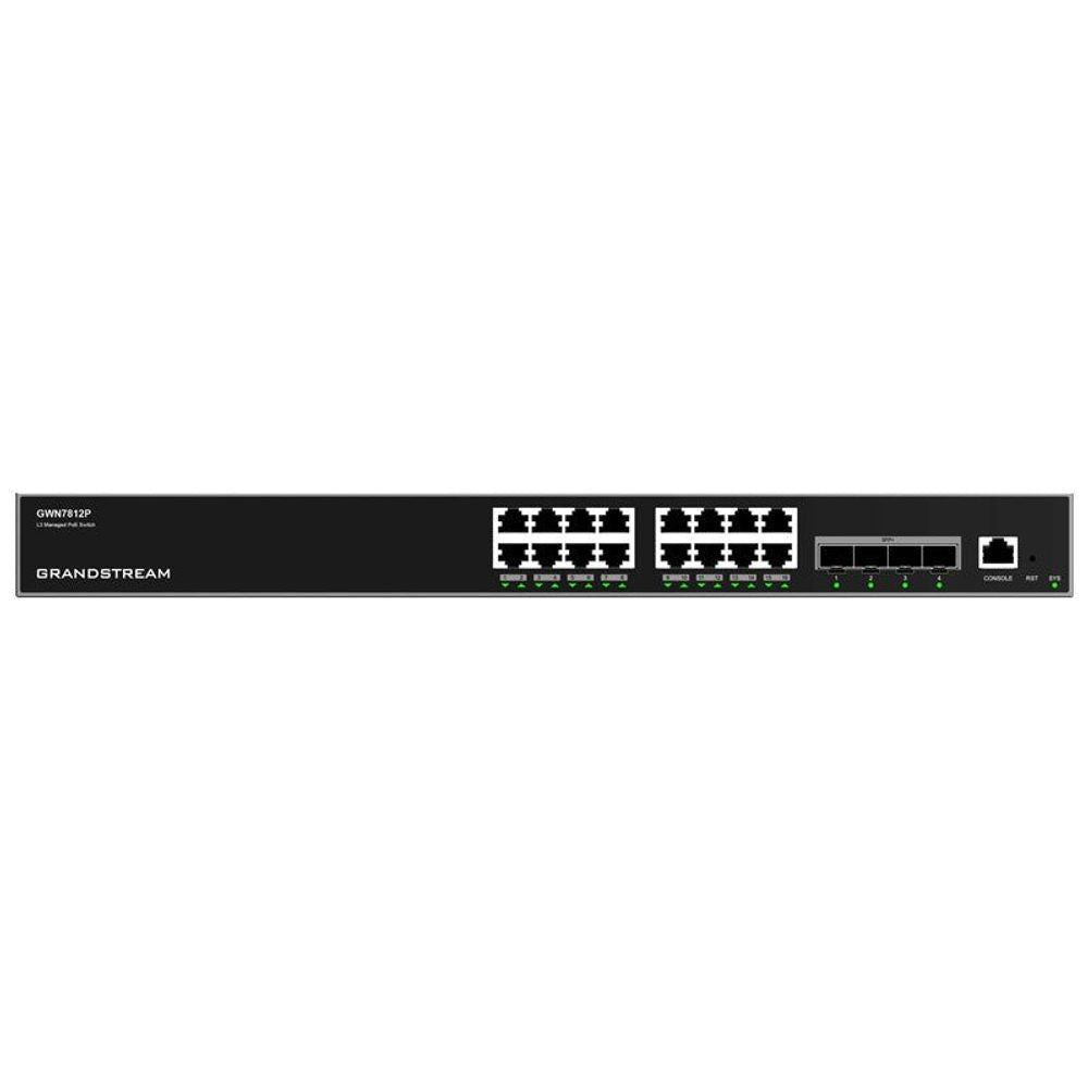 GWN7812P - Grandstream GWN7812P Enterprise Layer 3 Managed PoE Network Switch with 16 x GigE and 4 x SFP+