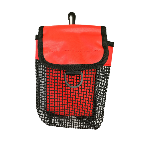 SMB Surface Marker Buoy Pouch Diving Reel Mesh Storage Holder Bag Orange
