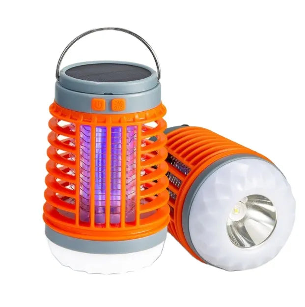 Solar Powered Rechargeable 3 in 1 Mosquito Zapper - Lantern & Torch Orange