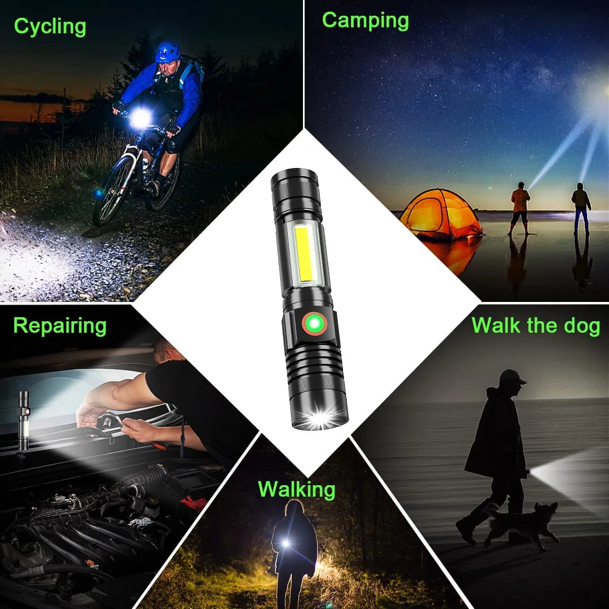 Solar Powered Outdoor Flashlight