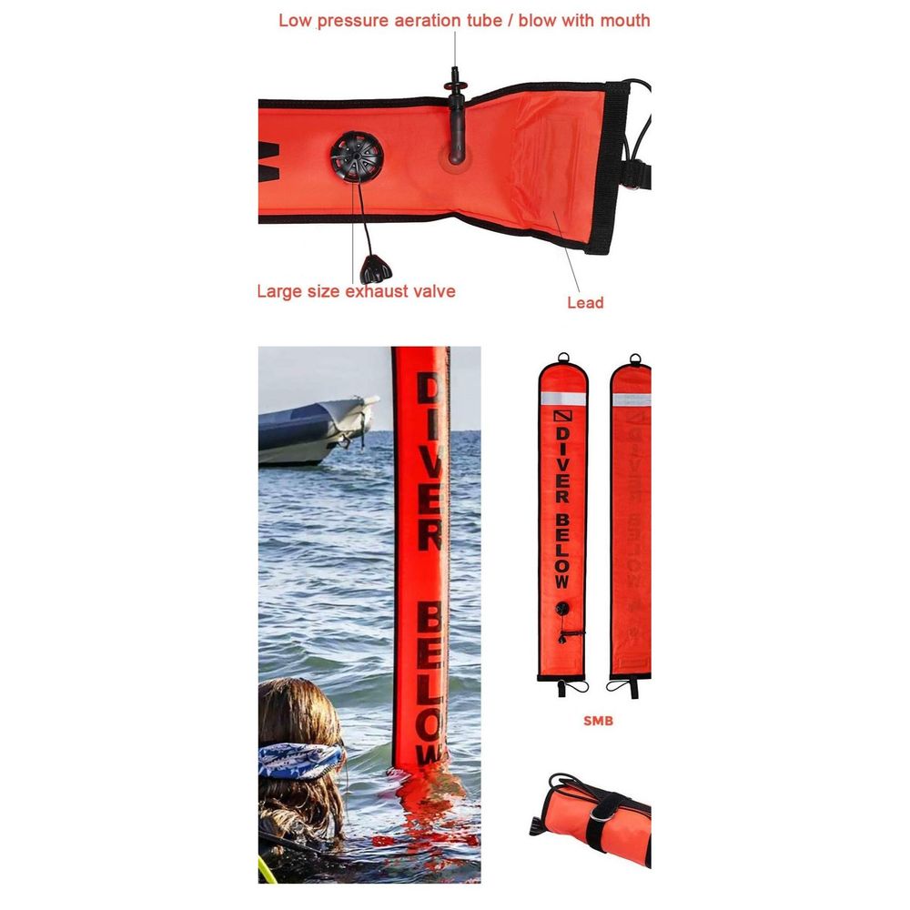 Dive Safety 120cm Surface Marker Buoy Orange