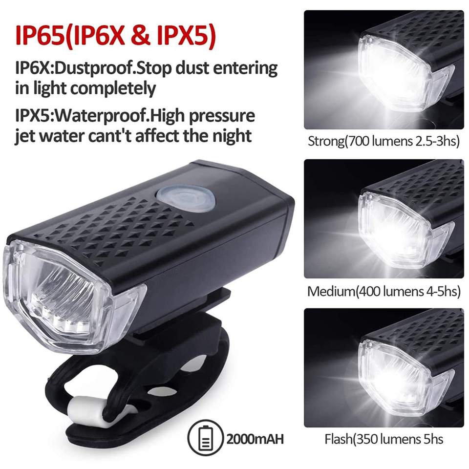 Bike Light Set USB Rechargeable Front and Rear