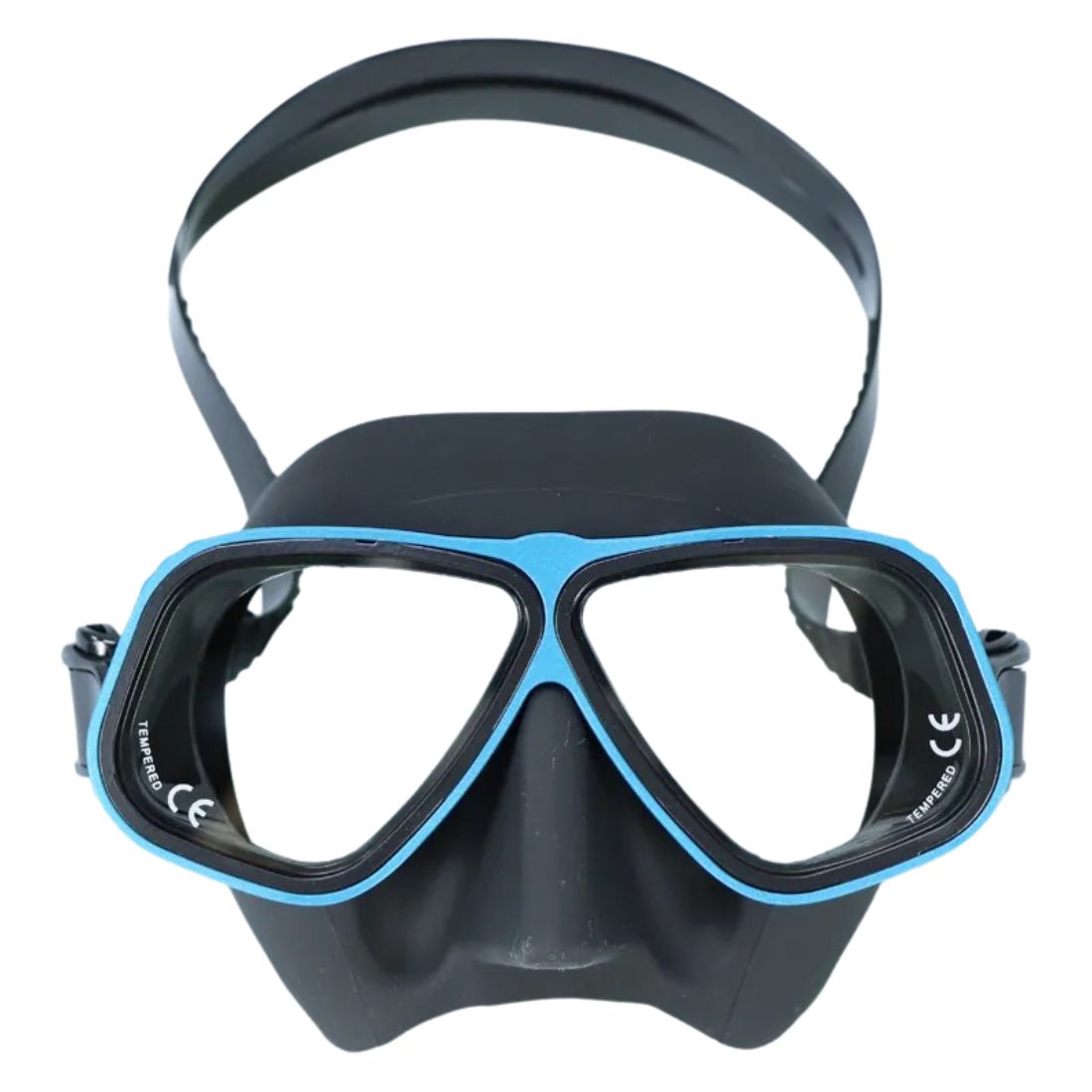 High Grade Silicone Low Profile Dive Mask Black with Blue
