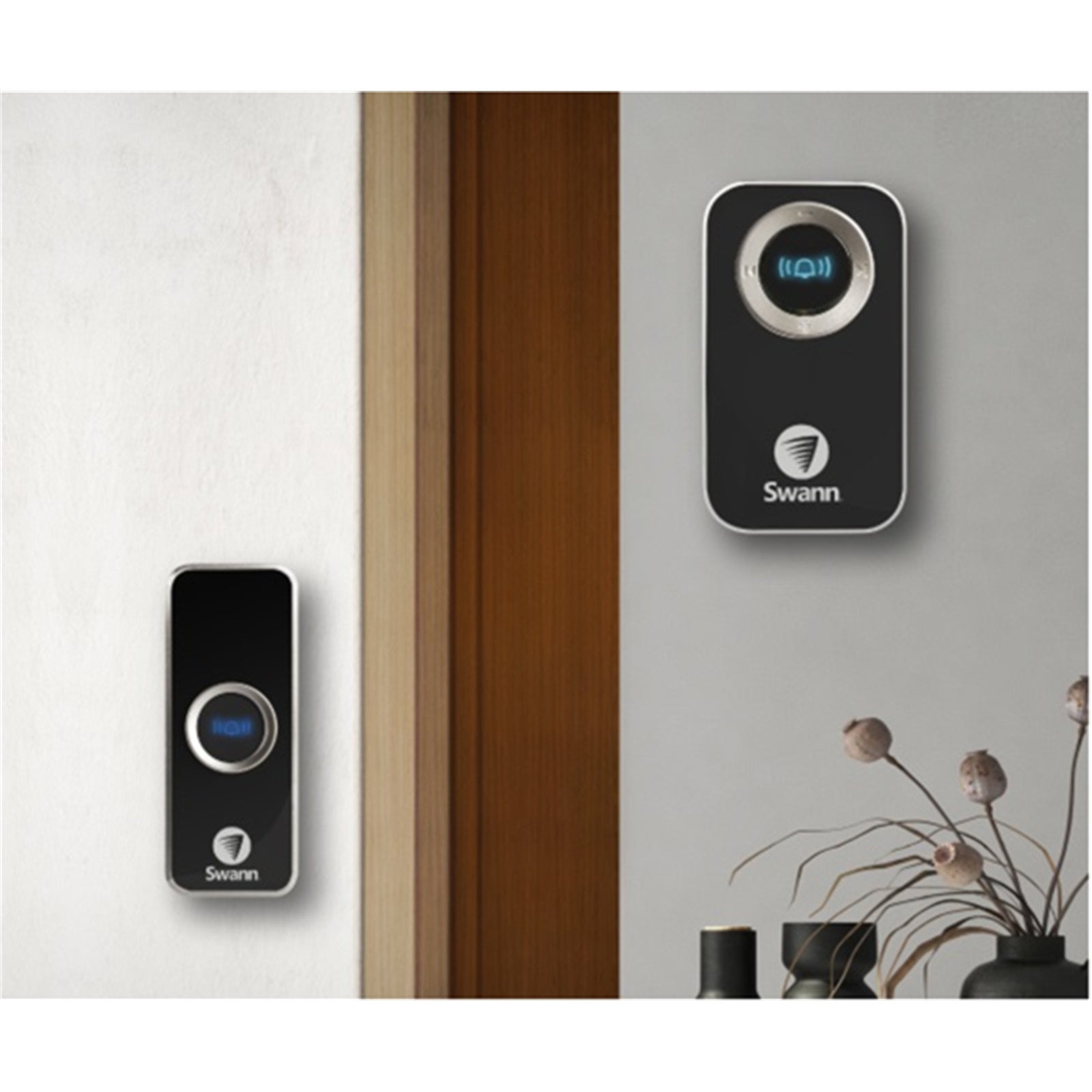 Swann Wireless Door Chime with 2 Receivers - Blk. (SWHOM-DC820PB2-AUS)