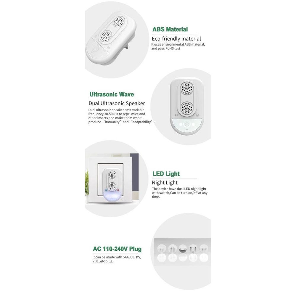 Advanced Ultrasonic Pest Repeller – Twin Speaker Protection for Your Home