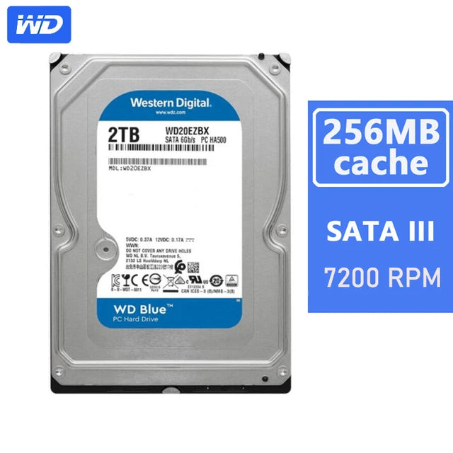 wd blue 2tb sata3 3.5" 256mb cache 7200rpm tech supply shed