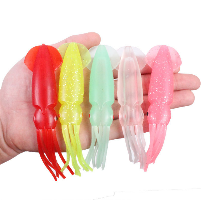 Red 12.5cm Lumo Coloured Fishing Octopus Skirts (Pkt of 3)