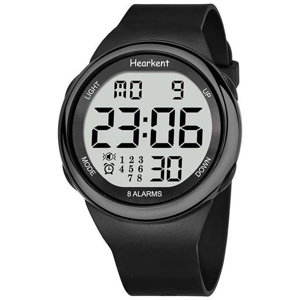 Hearkent Atomic Watch with Vibrating 8 Alarms Black