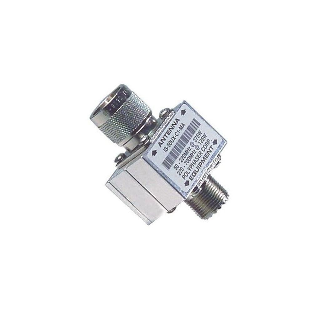 IS-50UX-C1-MA - PolyPhaser IS-50UX-C1-MA UHF-Male to UHF-Female DC Blocked Protector