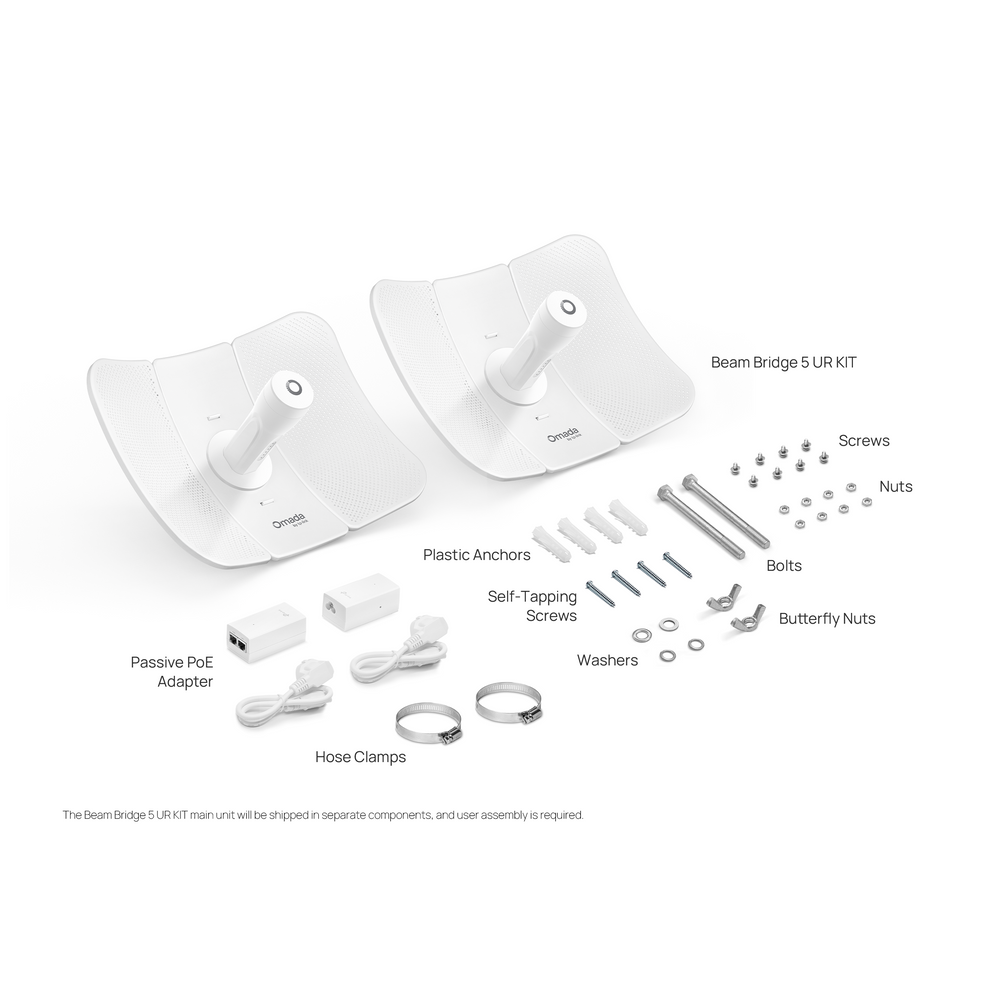 TP-Link Beam Bridge 5 UR KIT Omada 5GHz 867Mbps Ultra-Range Indoor/Outdoor Wireless Bridge