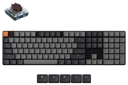 Keychron K5X-A3, 100% Full Size Layout, QMK Wireless White Backlight Brown Switch Mechanical Wireless Keyboard Default Title