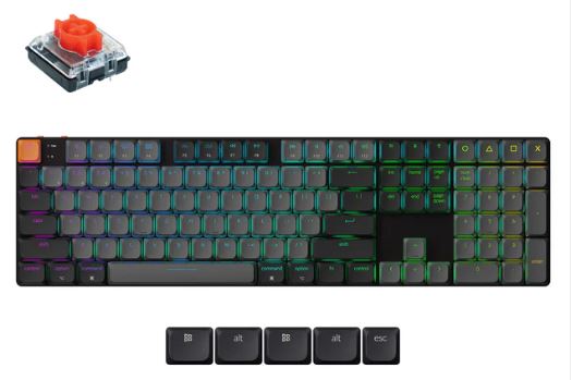 Keychron K5X-H1, 100% Full Size Layout, QMK Wireless RGB Backlight (Hot-Swappable) Red Switch Mechanical Wireless Keyboard Default Title