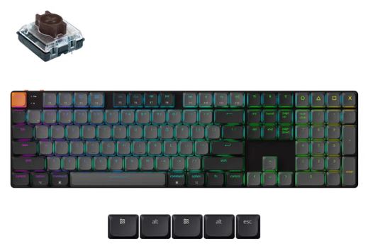 Keychron K5X-H3 100% Full Size Layout, QMK Wireless RGB Backlight (Hot-Swappable) Brown Switch Mechanical Wireless Keyboard Default Title
