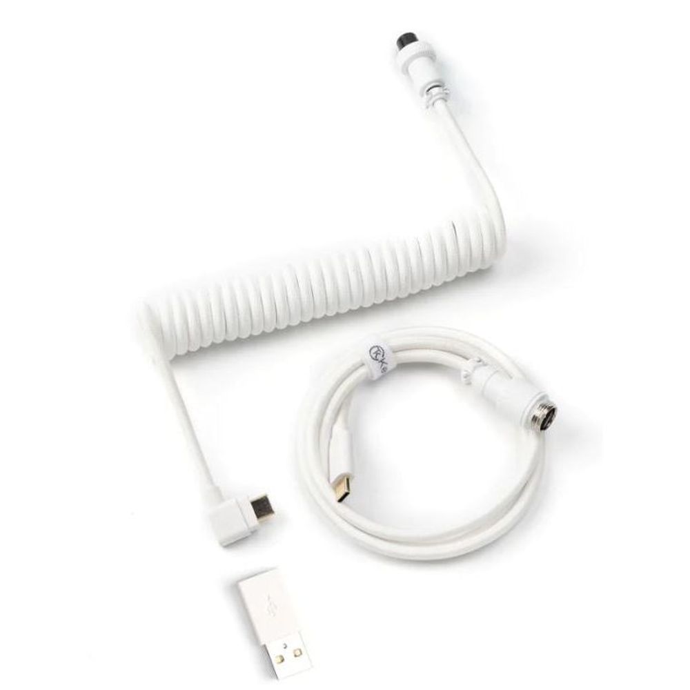 KEYC-Cab-9 - Keychron White Coiled Angled Aviator Type-C Cable | Tech ...