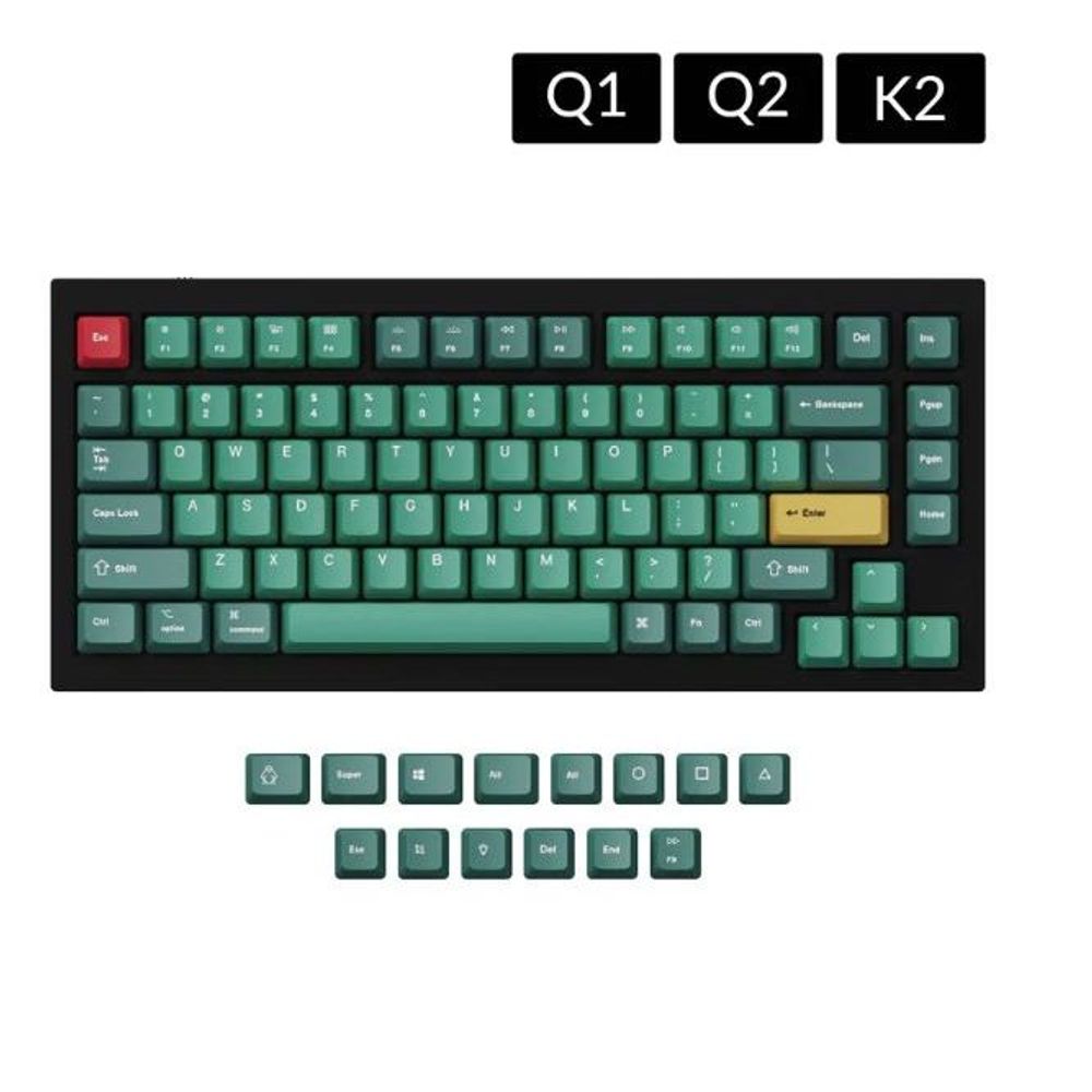 KEYC-JM-73 - Keychron Q1 & K2 OEM Dye-Sub PBT Keycap Set - Forest Q1/Q2