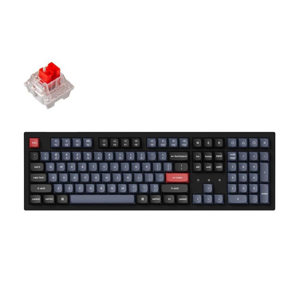 KEYC-K10P-H1 - Keychron K10P-H1, 100% Full Size Layout 104 Keys, Red Switch, RGB, Hot-Swap, K Pro Mechanical, QMK, Wireless Keyboard Pro